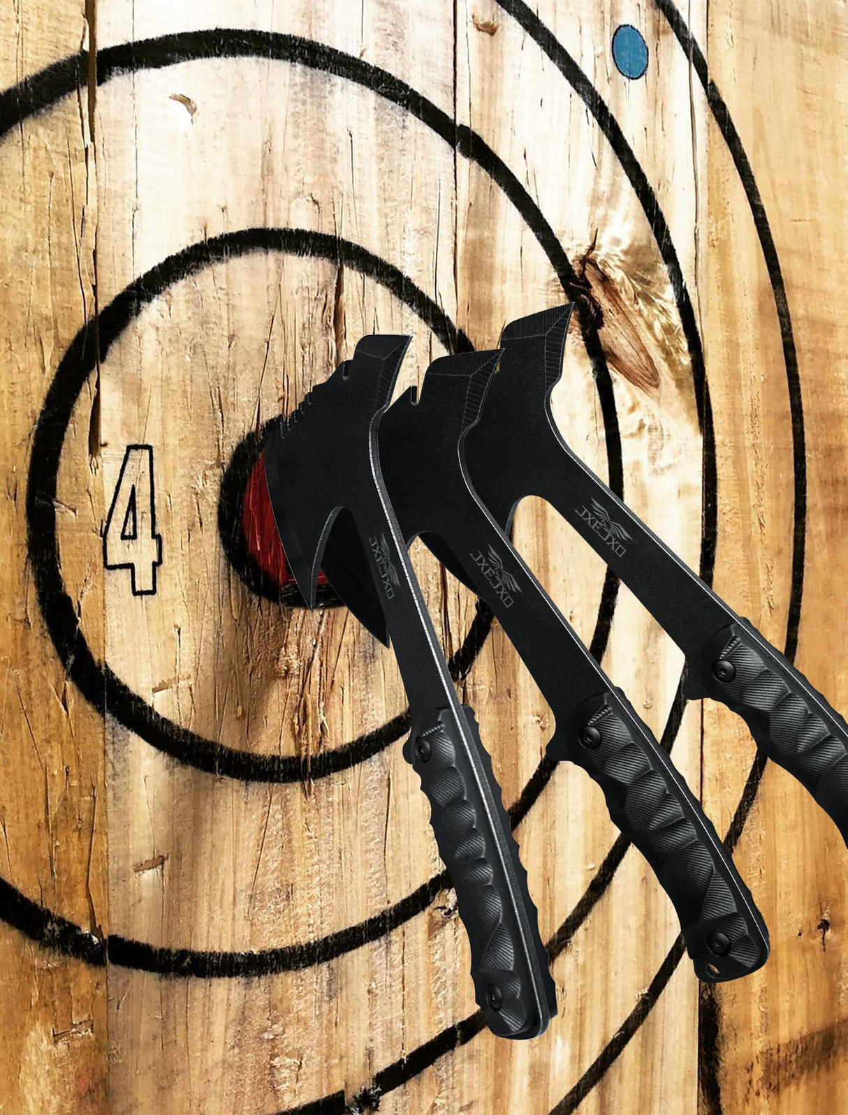 JXE JXO Throwing Axe Sets, Overall 10.2in 6Pack Throwing Tomahawk, Full Tang 420HC Stainless Steel, Design for Hawks Throwing Recreation and Competition JXE JXO