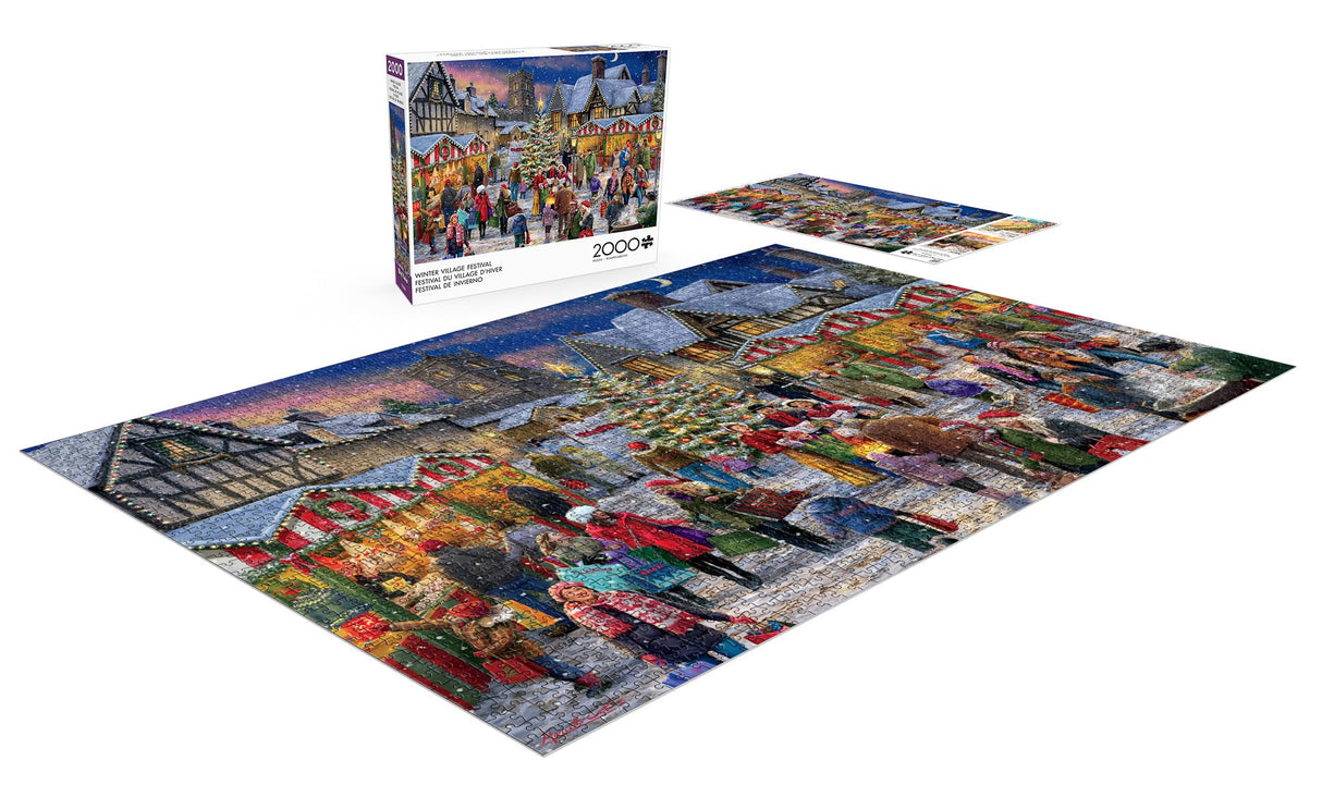 Buffalo Games - ALI Corti - Winter Village Festival - 2000 Piece Jigsaw Puzzle for Adults -Challenging Puzzle Perfect for Game Nights - Finished Size is 38.50 x 26.50 Buffalo Games
