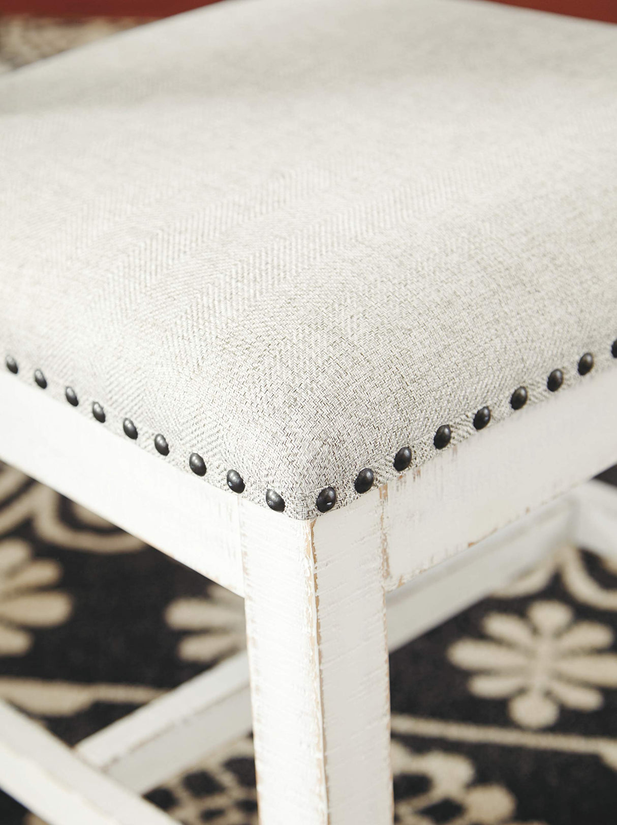 Signature Design by Ashley Valebeck Vintage Farmhouse Cushioned Dining Chair, 2 Count, Whitewash, White Signature Design by Ashley