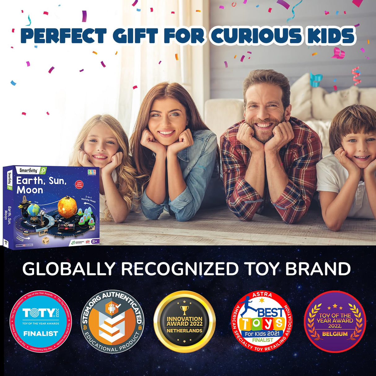 Smartivity Earth-Sun-Moon Space Toy for Kids 8-14 Years Old | Interactive 3D Model Ideas for Boys & Girls | DIY STEM Science Toys for 8,9,10,11,12,13,14 I Wooden Engineering Game Smartivity