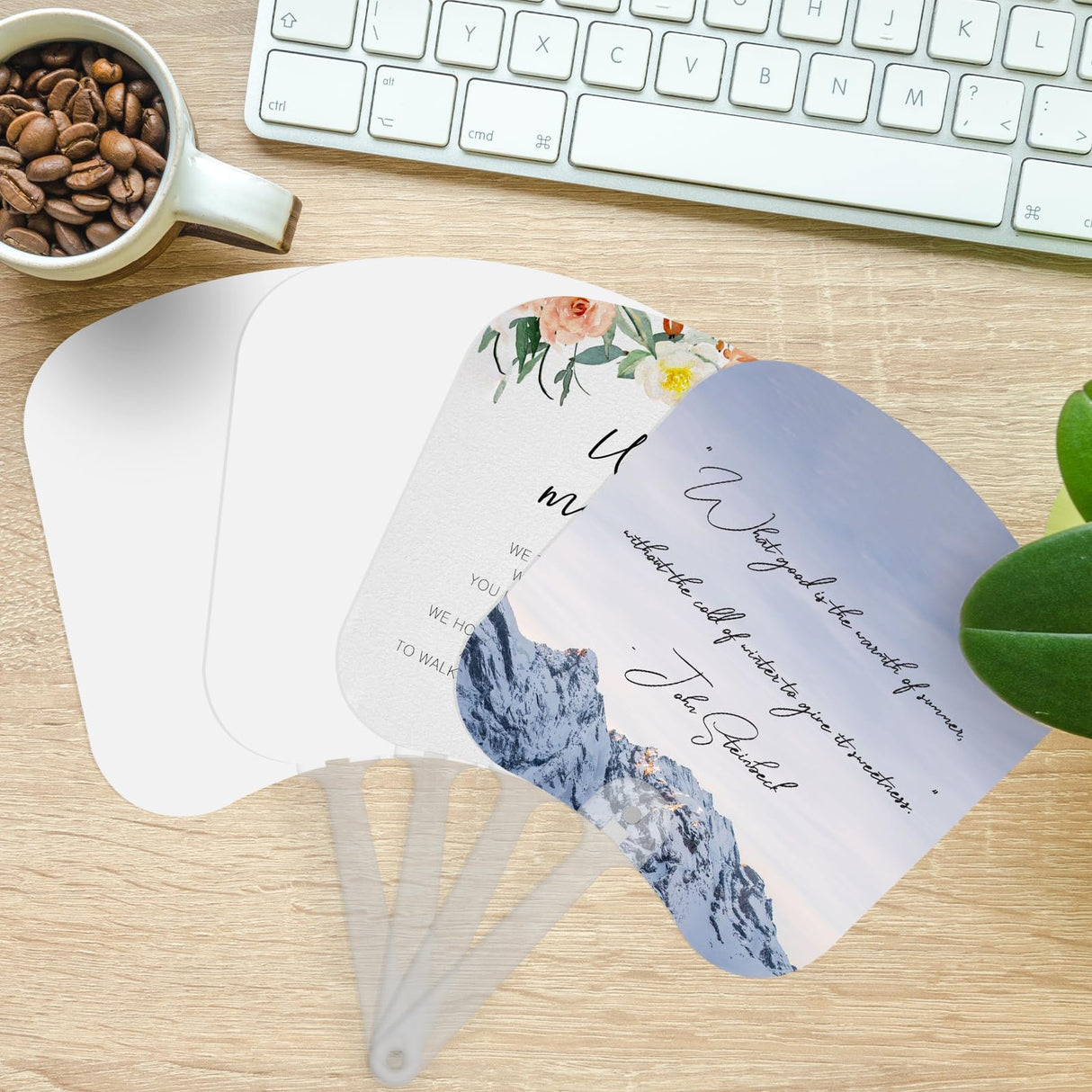 Cevhzoe 12 Pieces Church Fans Handheld Set, Double-sided Sublimation Fans Blank ,PET Plastic Blank Handheld Fan for Church Parties and Crafting (12pcs) Cevhzoe