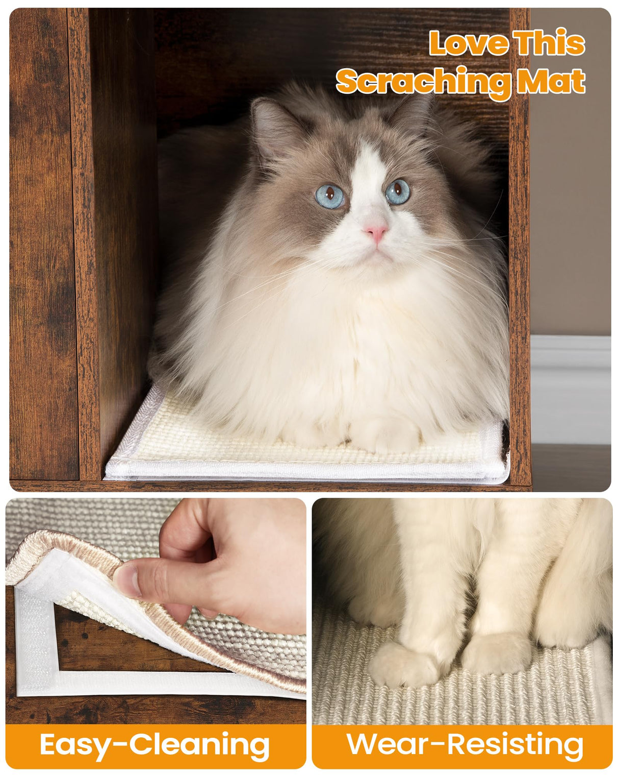 Hzuaneri Cat Litter Box Enclosure, Hidden Litter Box Furniture, Wooden Pet House Side End Table, Storage Cabinet Bench for Living Room, Bedroom, Rustic Brown CB01501B Hzuaneri