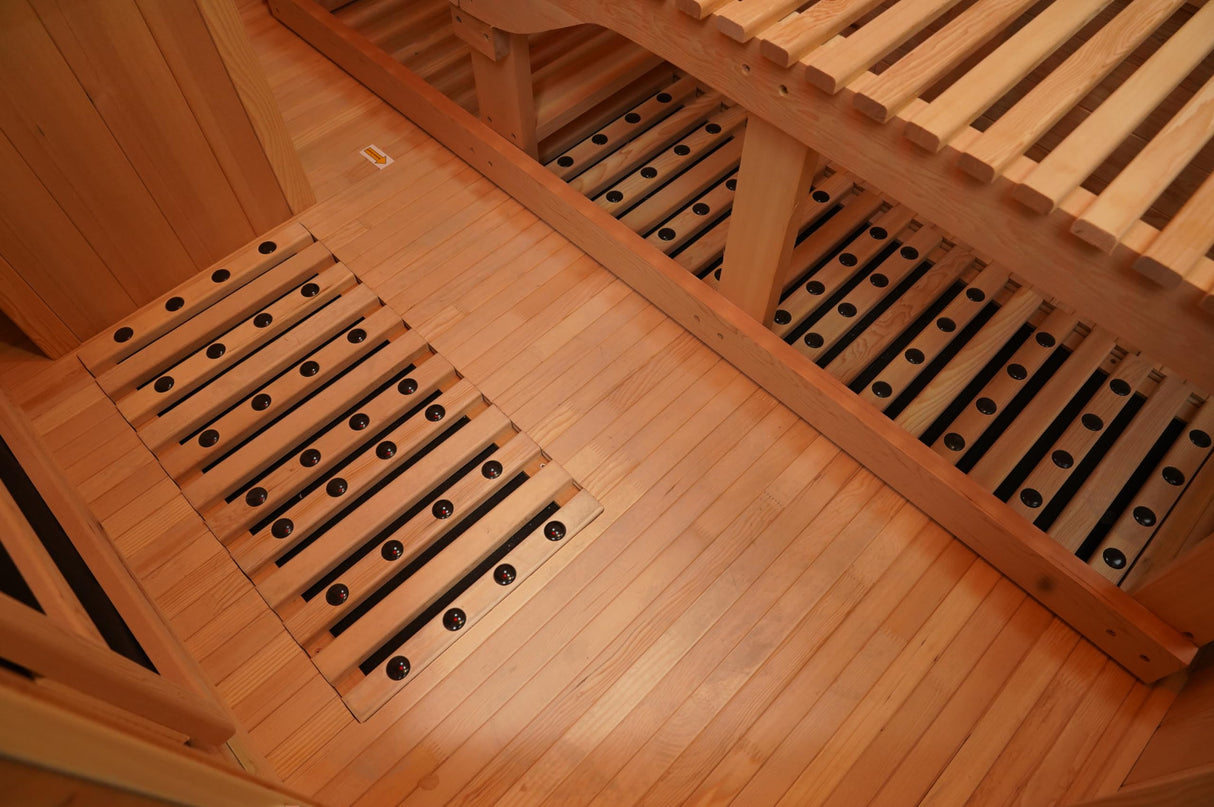 ZONEMEL Infrared Sauna Room with Recliner, One Person Infrared Sauna Home, 220V,2300W, 4 Heating Tubes, 4 Carbon Crystal Heating Panel, Bluetooth Speakers, 7 Color Light, Oxygen Bar ZONEMEL