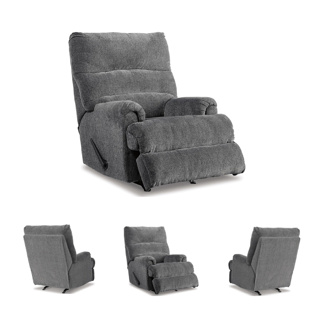 Signature Design by Ashley Man Fort Traditional Rocker Recliner, Dark Gray Signature Design by Ashley