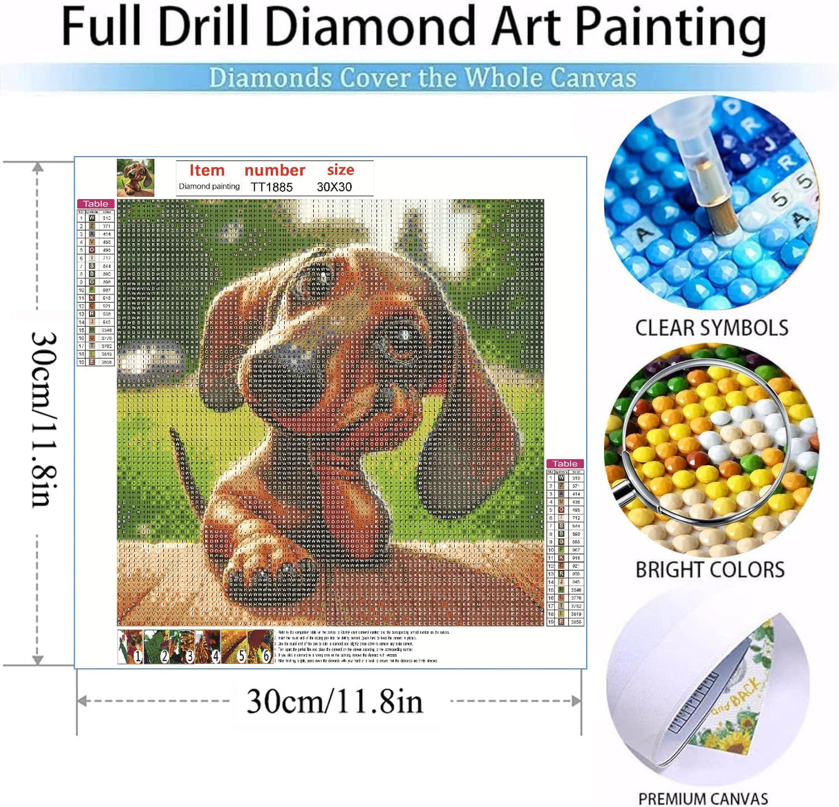 MOMDEDP Diamond Painting Kits for Adults DIY 5D Diamond Art Paint with Round Diamonds Full Dril Gem Dog Art Painting Kit for Beginners Home Wall Decor Gifts 12x12inch MOMDEDP
