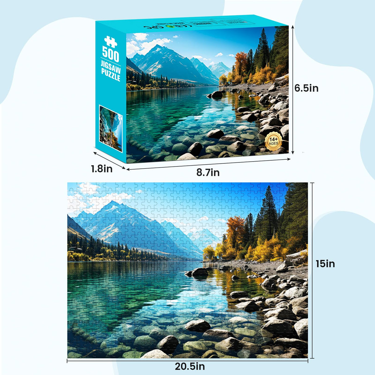 VOLUVOLU 500 Piece Puzzle for Adults, Jigsaw Puzzle,Glacier Park Jigsaw Puzzles 500 Pieces Birthday Party for Family Kids and Adults Funny Puzzle for Adults VOLUVOLU