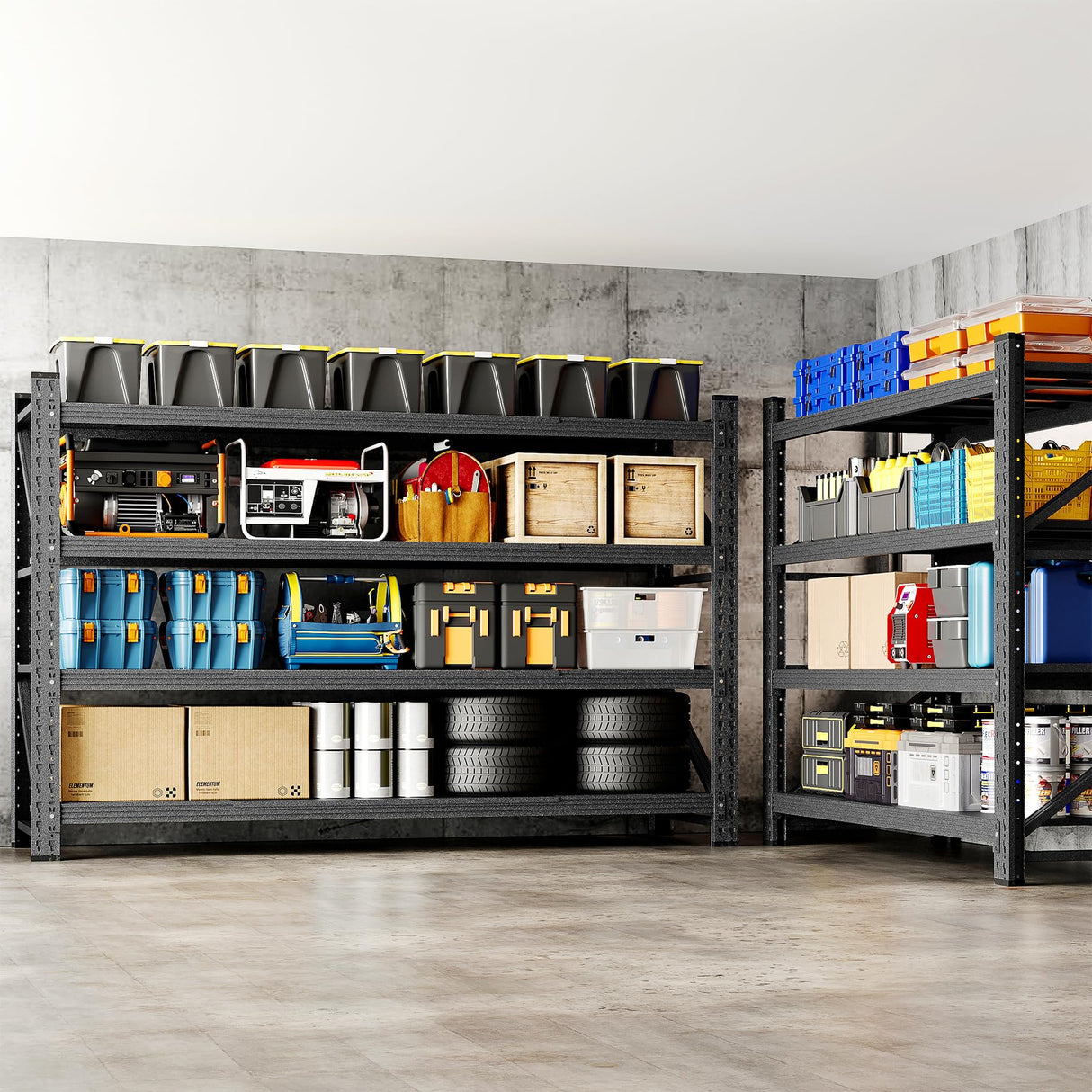 BYNSOE 48" W Storage Shelves 3000lbs Garage Metal Shelving Heavy Duty Garage Shelves Adjustable Storage Shelves for Industrial, Factory,48" W X 24" D X 69" H BYNSOE