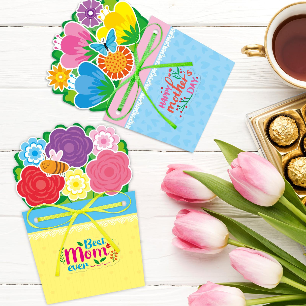 Fancy Land 24 Sets Mothers Day Crafts for Kids DIY Greeting Card Making Kit Mothers Day Cards with Envelopes Classroom Activities Gifts for Mom Fancy Land