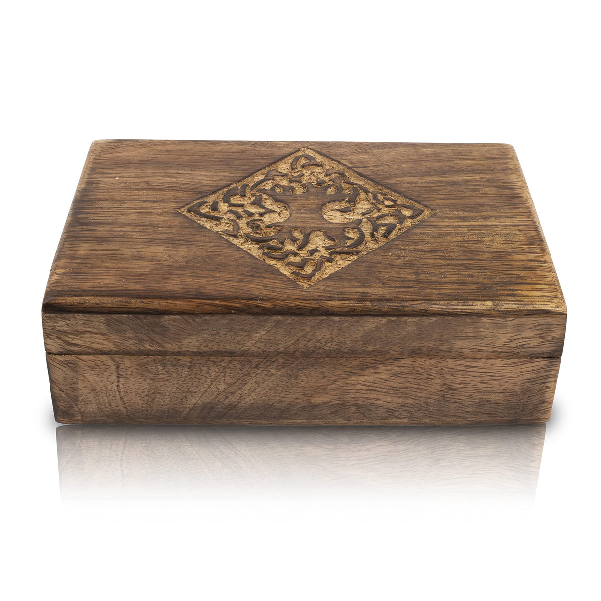 Great Birthday Gift Handmade Decorative Wooden Jewelry Box Tree Of Life Carving Jewelry Organizer Keepsake Box Treasure Chest Trinket Holder Watch Box Storage Lock Box 8 x 5 Inch Housewarming Gift The Great Indian Bazaar