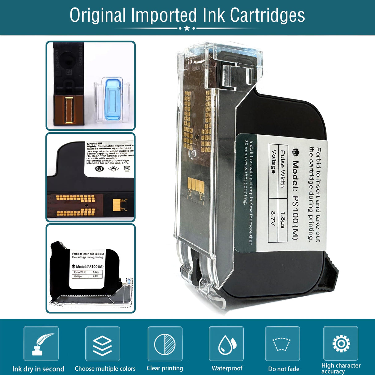 Phezer P15 Handheld Inkjet Printer for Flat Surface 0.5 Inch Nozzle for QRCode Barcode Production Date Time Logo Batch Number Print On Glass Bag Carton Box Wood Cloth Plastic Cable (25 Languages) Phezer