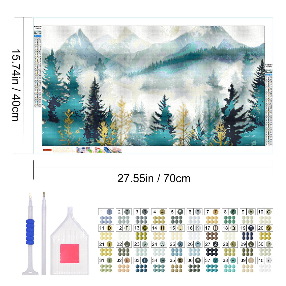 JOOZ Mountain Diamond Painting Kits for Adults 5D Large Landscape Diamond Art Kits for Adults Full Drill Forest Diamond Art Painting Kits Gem Art Kits for Wall Decor 27.5x15.7Inch JOOZ