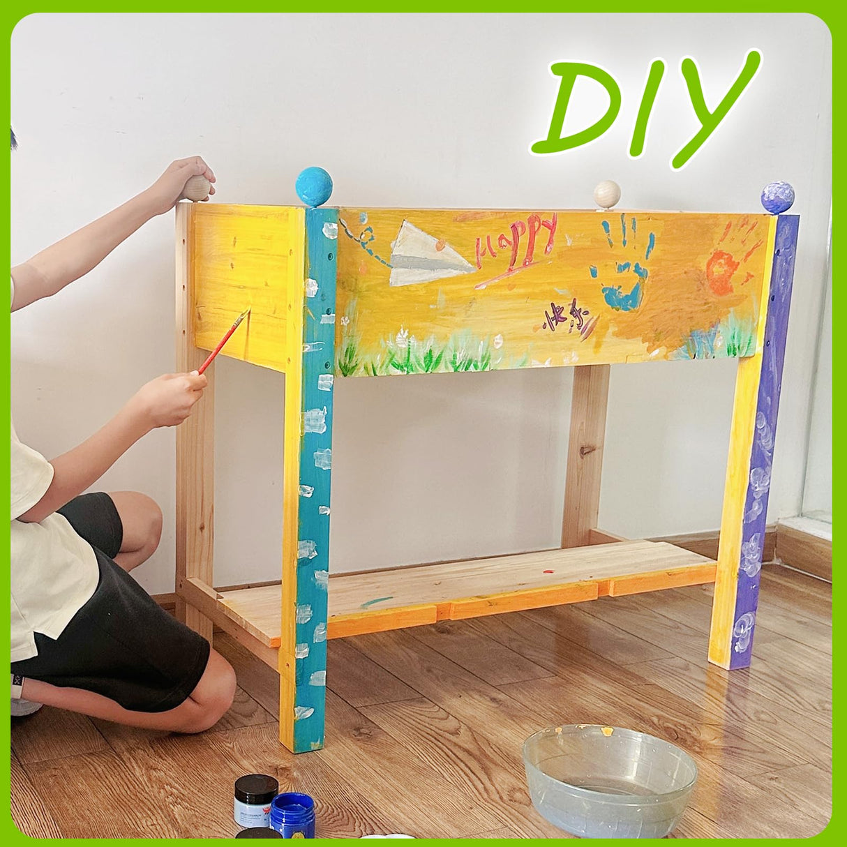 Raised Garden Bed, Planter Box with Storage Shelf, Elevated Wooden Planter Box with Legs, Garden Planter for Backyard, Patio, Balcony, Natural Wood (Natural, L) Dawnyard