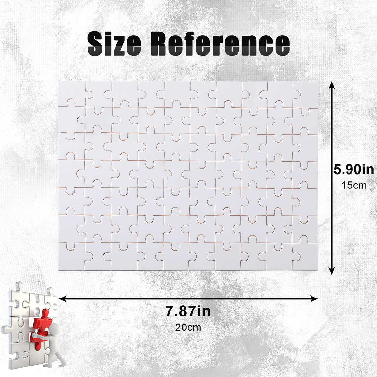Christmas Blank Jigsaw Puzzle 70 Pieces 0.84 x 0.78 Inch White Blank Puzzle Rectangle Decorating Puzzle for Decorating Boys and Girls Art Activity, Wedding Birthday Party, 5.12 x 3.54 Inches Sumind