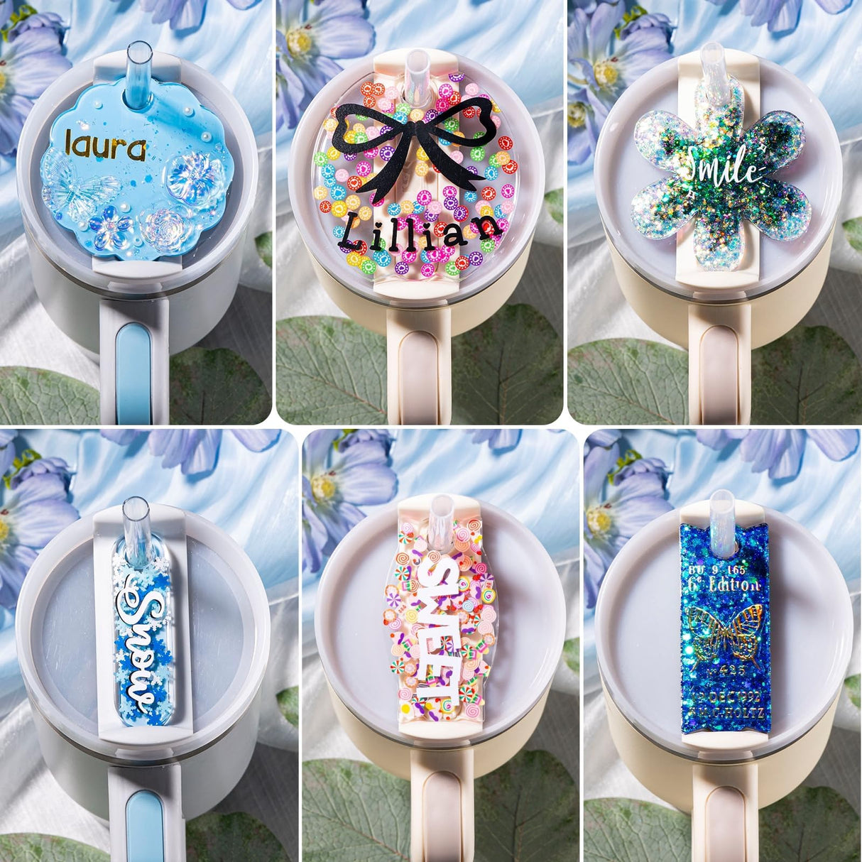 LET'S RESIN Name Plates Resin Molds, 16 Cavities 2Pcs Silicone Name Tag Resin Molds for Tumbler Cup Lid, Epoxy Resin Molds for Stanley Cups, Keychain, Resin Art LET'S RESIN