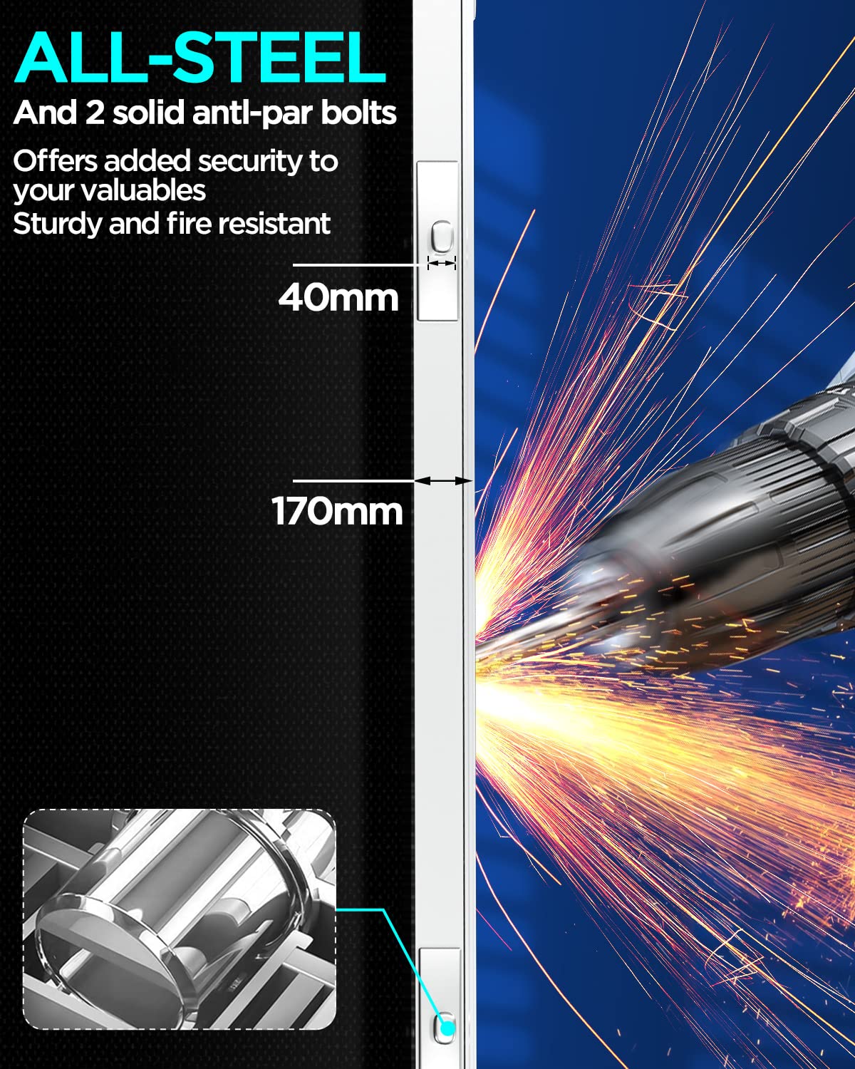 AICase Gun Safe for Pistols,Quick-Access Pistol Safe for Multiple Handguns with Biometric Fingerprint Lock/Morse Code, Smart Handgun Safe Gun Lock Box for Home Bedside Nightstand Car_1 AICase