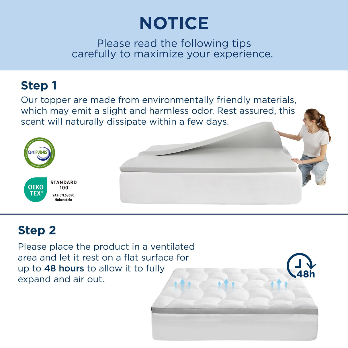 Bedsure 4 Inch Memory Foam Queen Mattress Topper, Dual Layer 2.5 Inch Gel Memory Foam & 800 GSM Waterproof Pillow Top Cooling Mattress Pad with 8-21 Inch Deep Pocket (Queen, 60x80 Inches) Bedsure