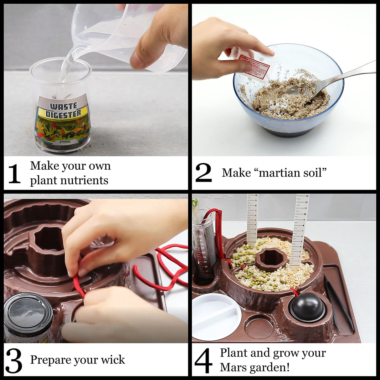 WILD ENVIRONMENTAL SCIENCE Mars Landing Survival Kit - Kids Plant Growing Terrarium Kit – Ages 8+ - Grow Food & Build an Earth-Like Environment on Mars - Seeds Included WILD ENVIRONMENTAL SCIENCE