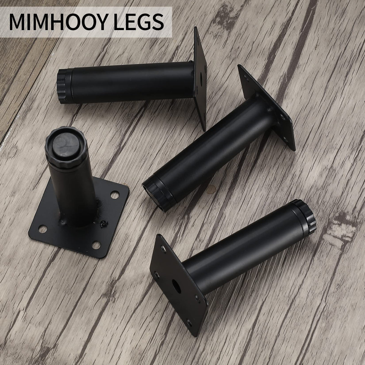 Fulushouxi 4 Pcs Furniture Legs, Metal Cabinet Legs, 4 inches/10 cm Adjustable Furniture Support Feet for Kitchen Shelves Sofa Table Chair Desk Cupboard Furniture Adjustable Legs Feet Foot Fulushouxi