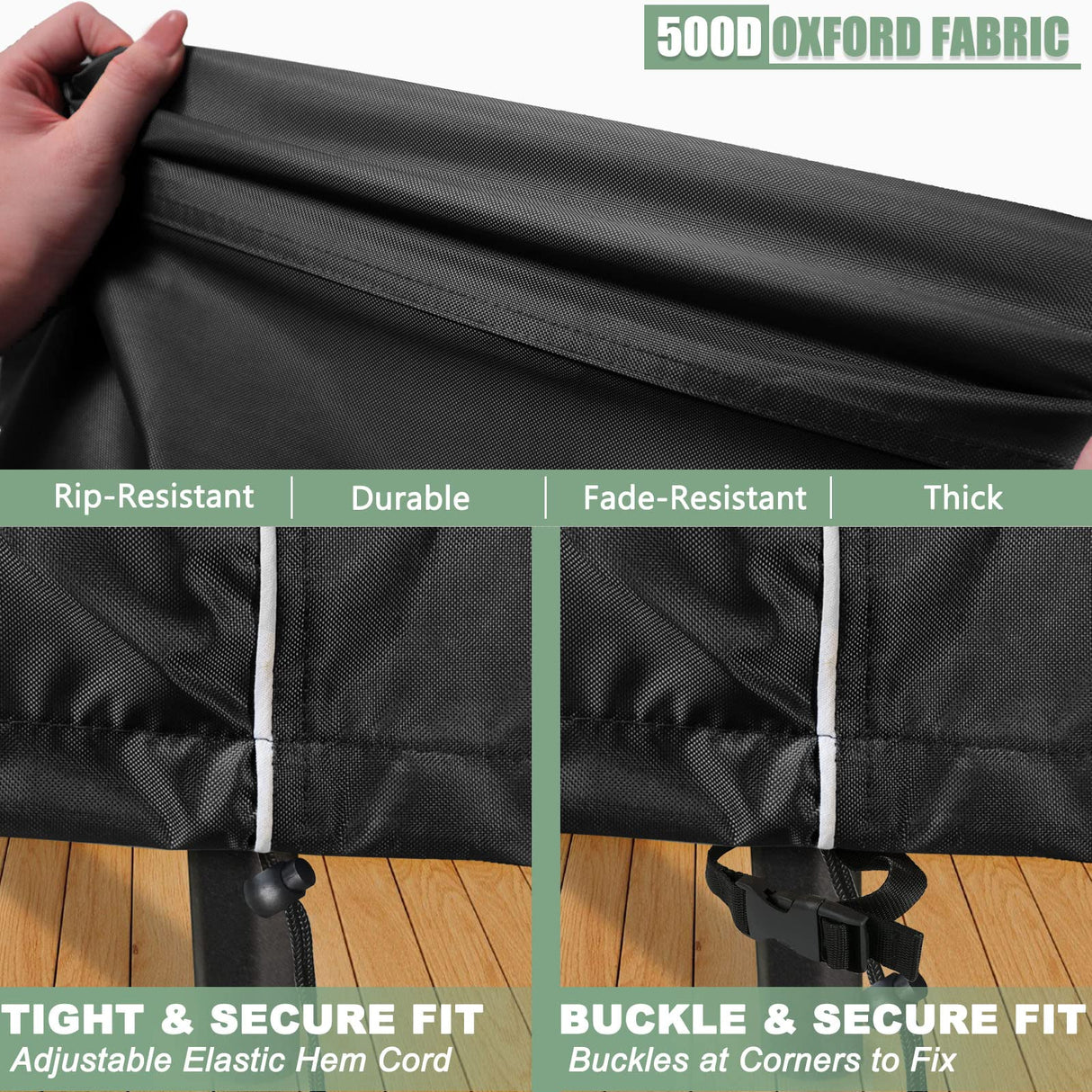 Gasadar Outdoor Furniture Cover Waterproof, 4 Piece Patio Furniture Covers, 600D Patio Furniture Set Covers, Patio Covers includ: Outdoor Loveseat Cover, 2 Chair Covers, Coffee Table Cover -XL -Black Gasadar