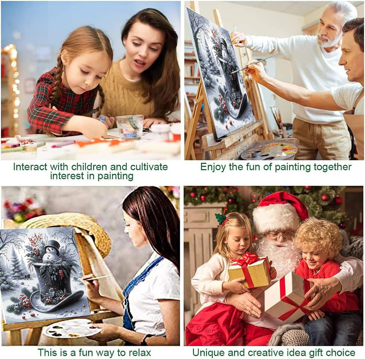 Christmas Paint by Numbers for Adult,Paint by Numbers Kit for Adults Beginners,DIY Paint by Numbers Acrylic Paint Canvas Xmas Hat Painting Kits Art,Home Wall Decor, 11.8X11.8 inch(Without Frame) APTDYIGL