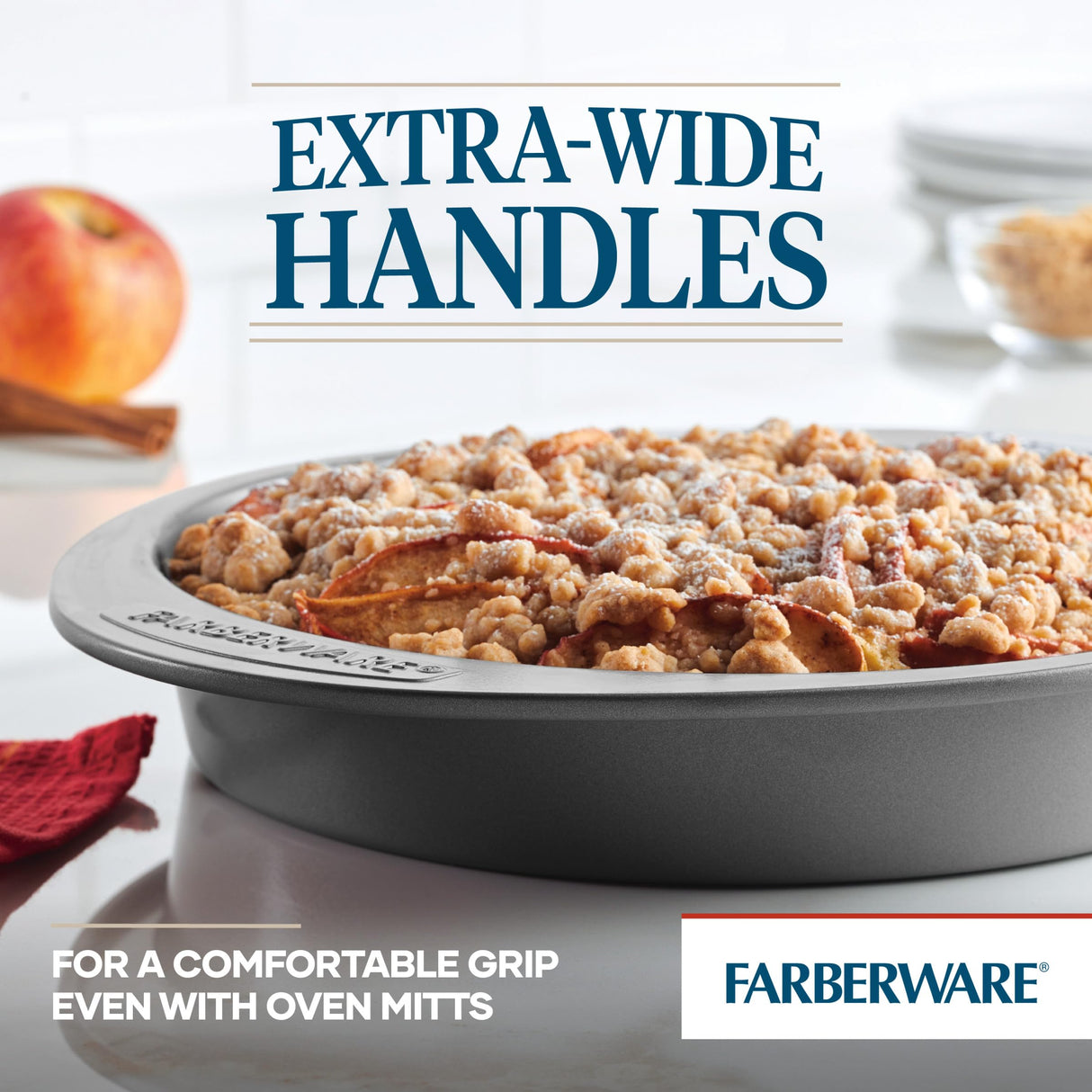 Farberware Nonstick Bakeware Baking Pan / Nonstick Cake Pan, Round - 9 Inch, Gray, 1 Count (Pack of 1) Farberware