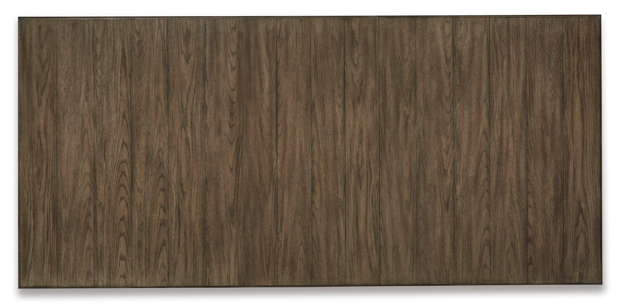 Signature Design by Ashley Bolanburg Farmhouse Extension Dining Table with Removable Center Leaf and Trestle Base, Dark Brown & White Signature Design by Ashley