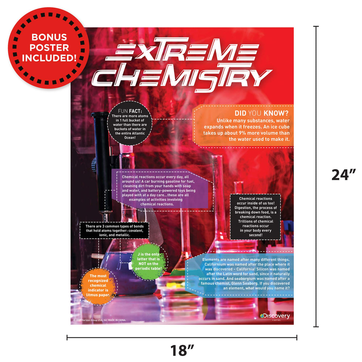 Discovery Extreme Chemistry STEM Science Kit, At-Home STEM Kits For Kids, Chemistry Experiments, Chemistry Activities for Birthday Parties, Sleepovers, Science Set For Kids Ages 8, 9, 10 Discovery