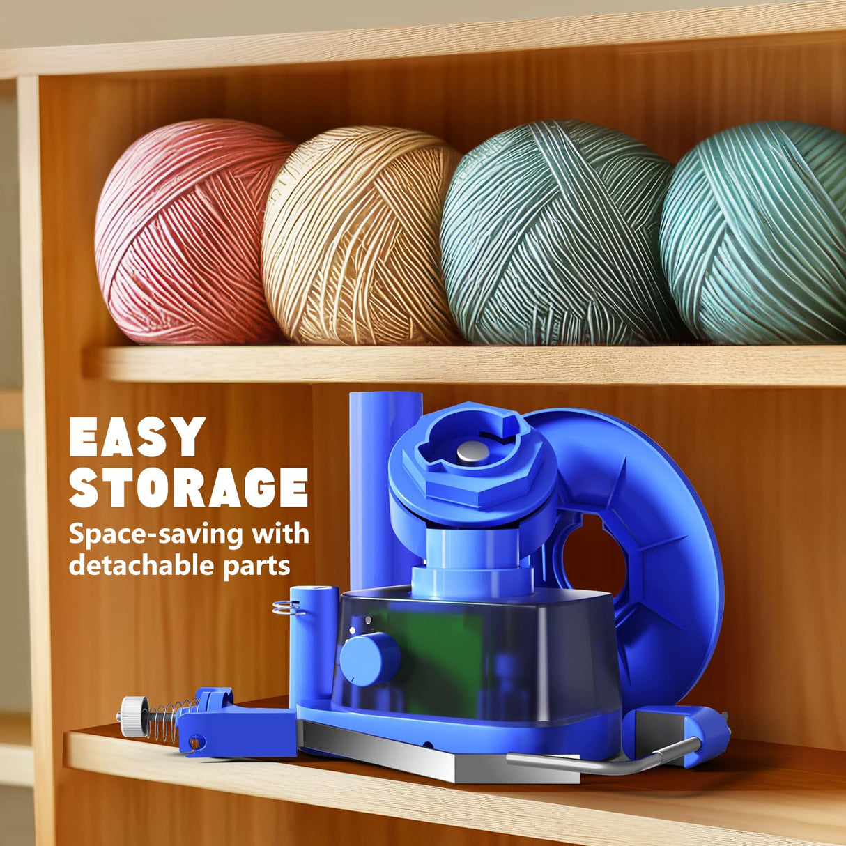 Yarn Winder, Electric Yarn Ball Winder for Crocheting, Efficiently Cake with Strong Tension Adjustable Speed Up to 13 oz, Automatic Spinner Wool for Knitting Enthusiast (Blue) Zappyway