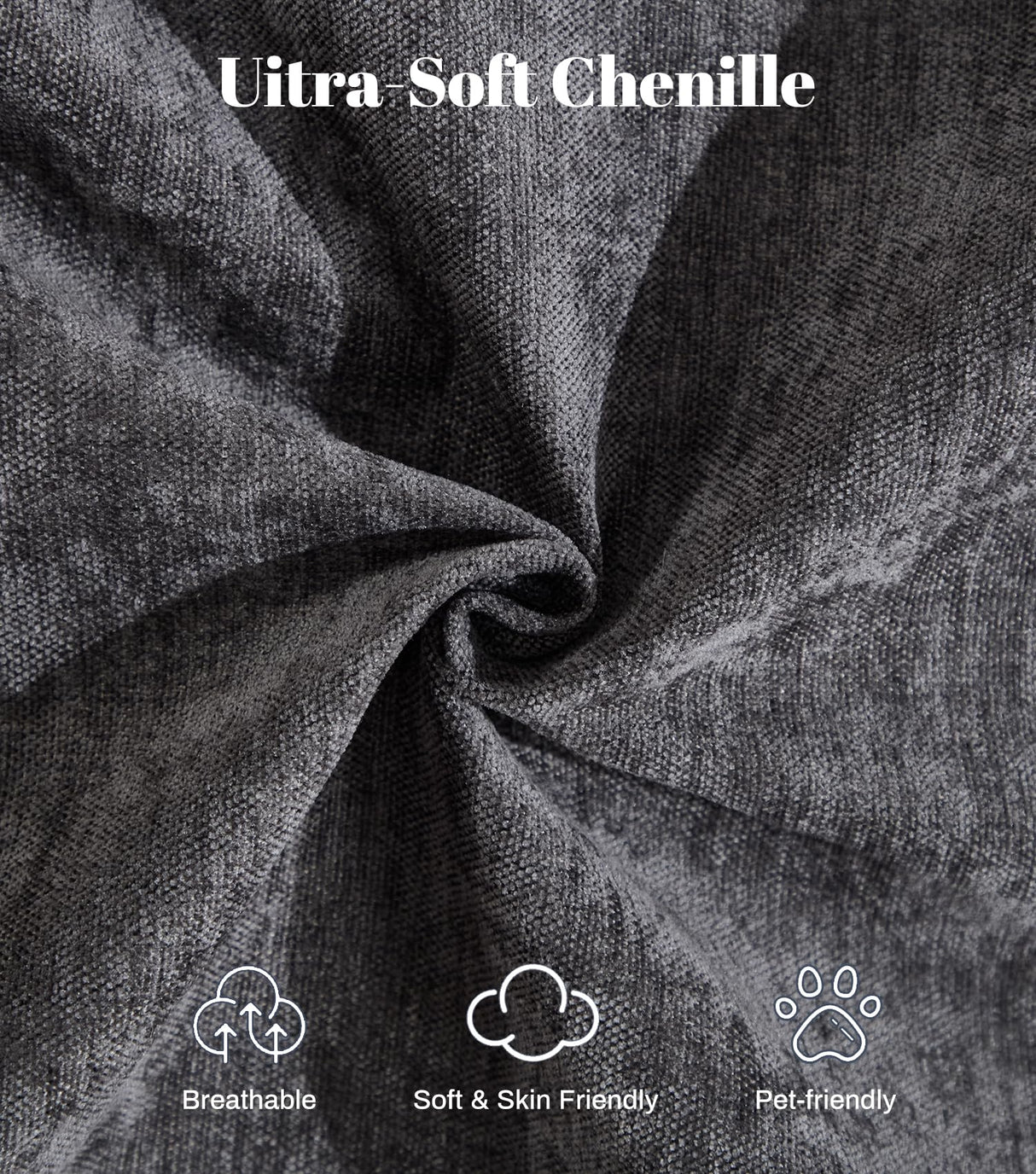 Kingfun 3 Seater Couch, Mid Century Modern Sofa with Rolled Arms and Deep Seats, Fluffy Comfort for Living Room, Apartment, Easy Assembly, Gray Kingfun