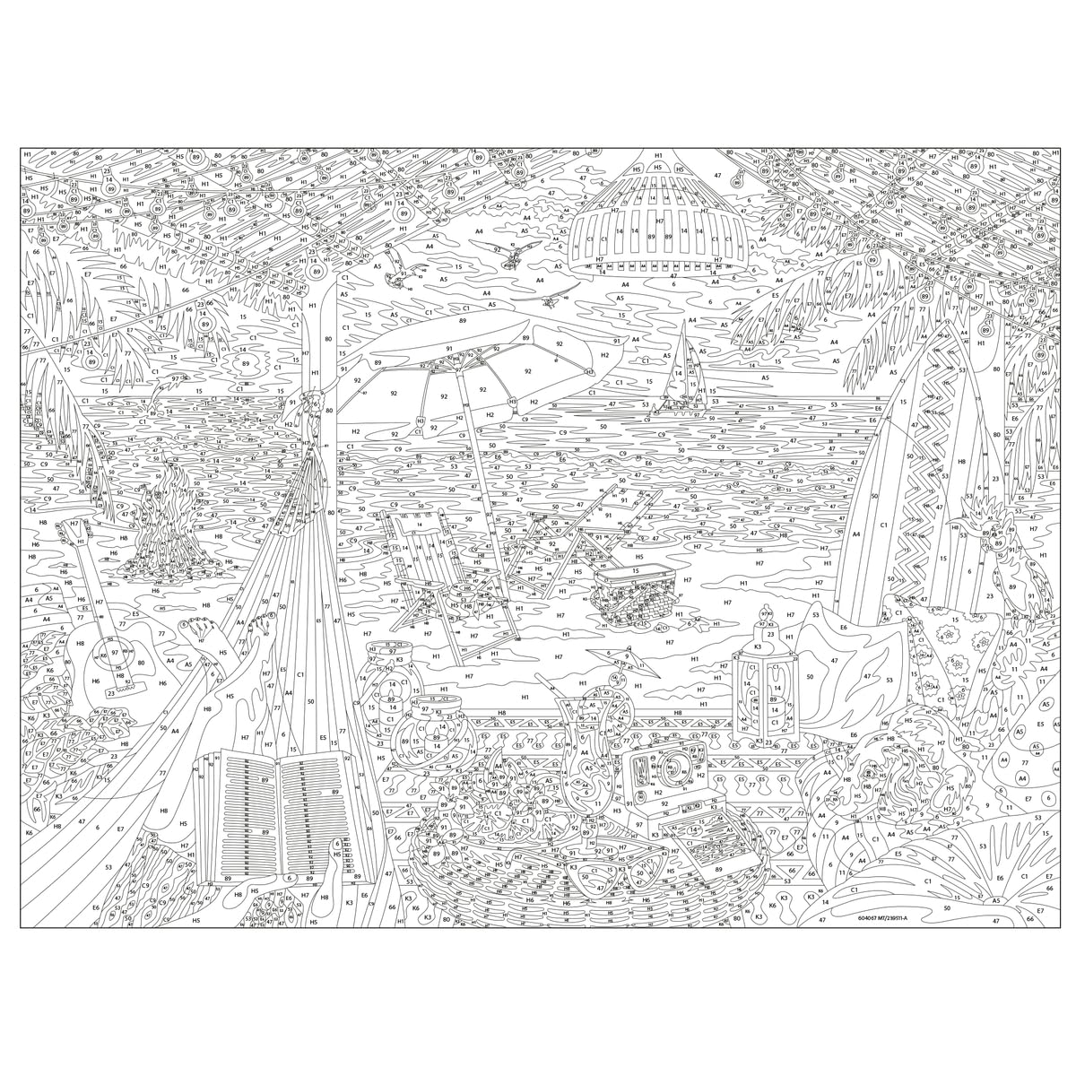 Ravensburger CreArt Cozy Cabana Paint by Numbers Kit for Adults - Painting Arts and Crafts for Ages 14 and Up Ravensburger