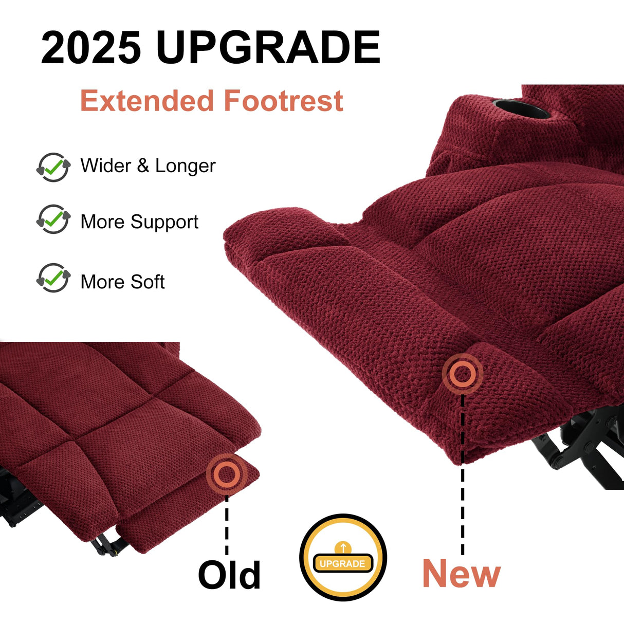 MCombo 57.8" Zero Gravity Power Loveseat Recliner with Heat and Vibration Massage, Reclining Loveseat Sofa with USB Ports, Cup Holders for Living Room, Fabric 6035SET (Burgundy) MCombo