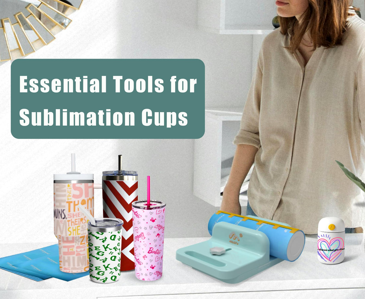 MiLefo Adjustable Tumbler Clamp, Cup Cradle for Crafting Tumblers, Sublimation Clamp Tool Suit for 20oz 30oz Cups, Tumbler Wrap Clamp for Stanley Tumblers, Tumbler Holder CUPTURNER