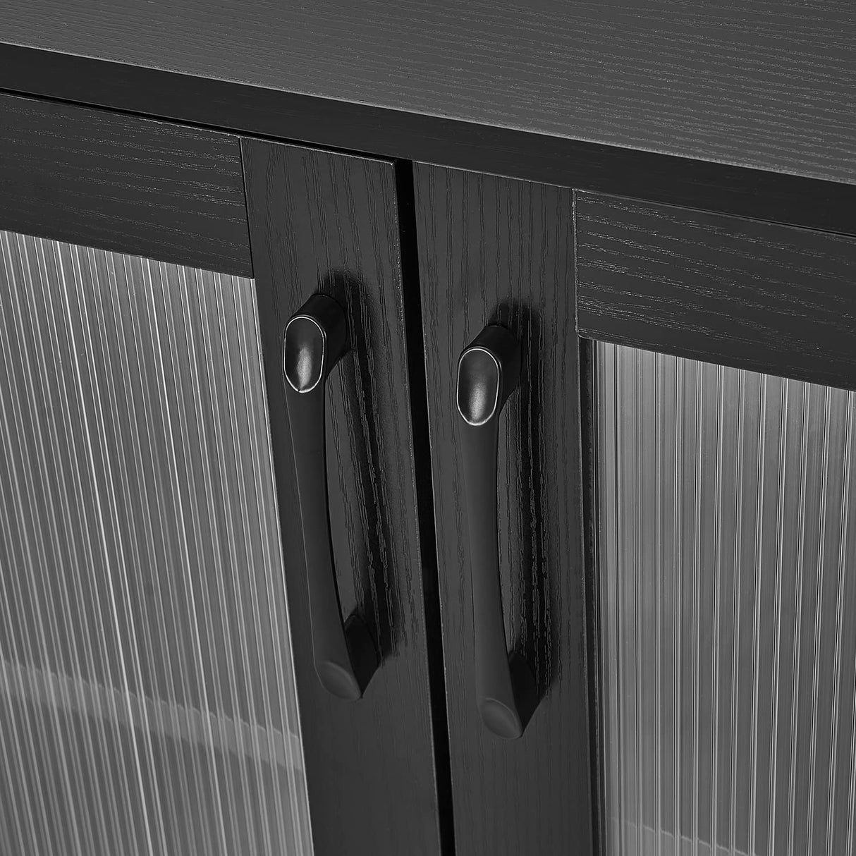 Panana TV Stand for 70 inch TV, Entertainment Center TV Console Table TV Storage Cabinets Media Console with 2 Doors and Open Shelves, 4 Cubby for Living Room Bedroom, Black Panana