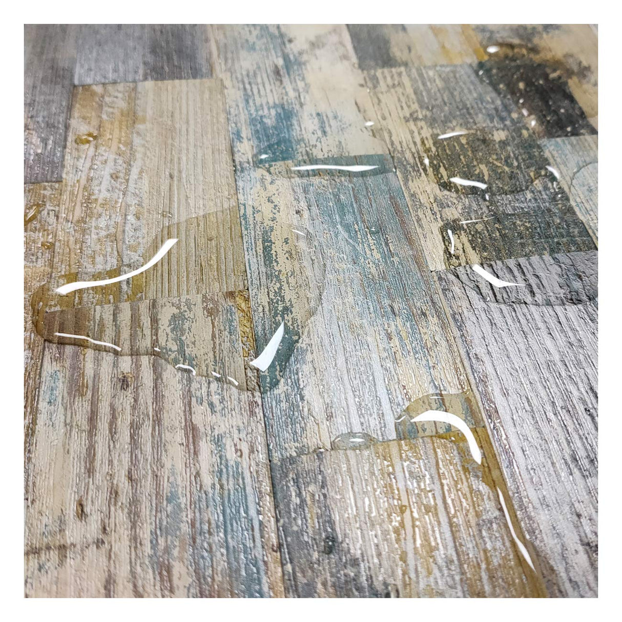 Art3d Peel and Stick Distressed Rustic Wood Panel 5-Pack of 13.5x11.4inches, for Kitchen Backsplash, Bathroom Decoration, Fireplace and Stair Riser Decal, Made of PVC Composite Laminate Art3d