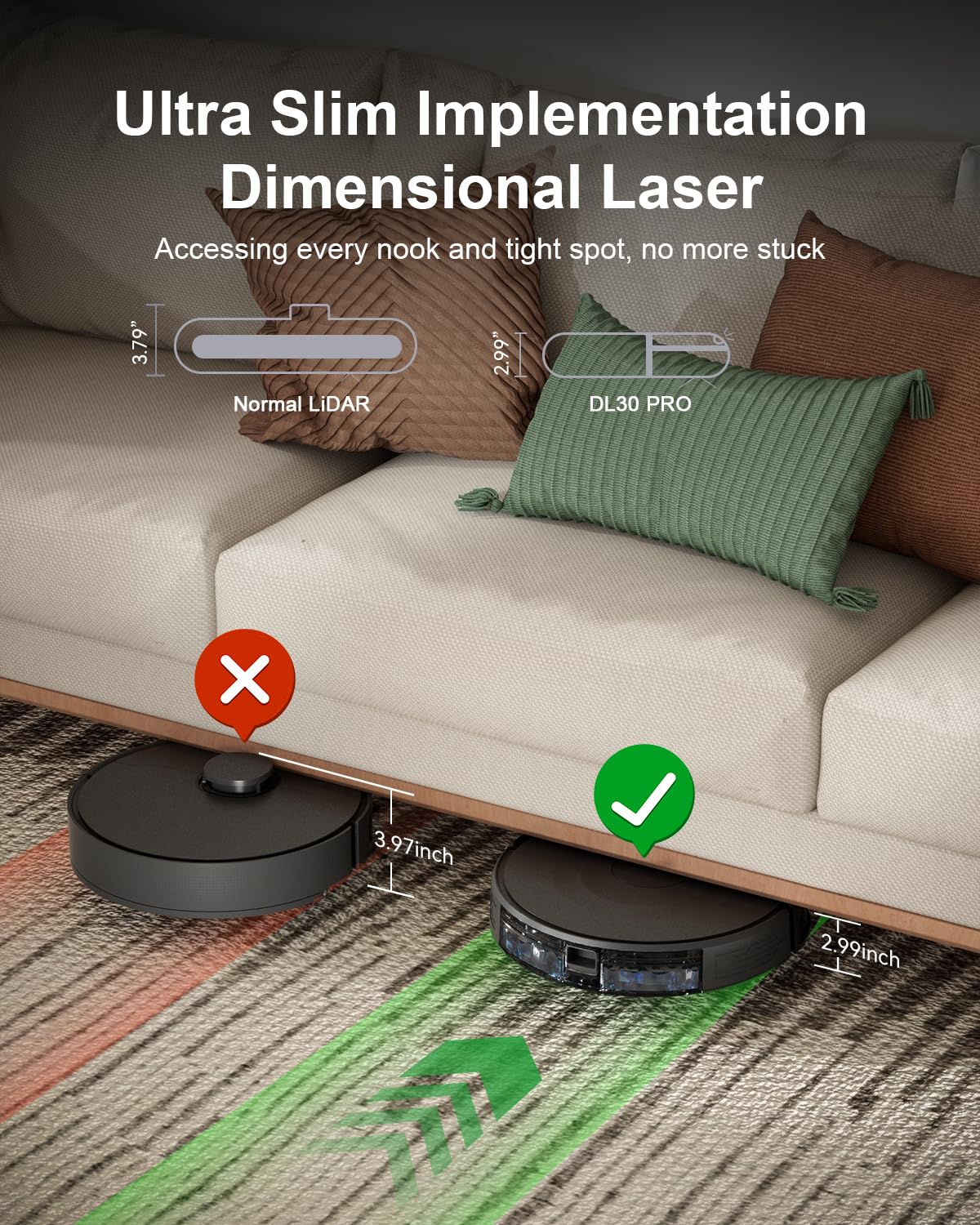 Kokaidia Robot Vacuum and Mop Combo, LiDAR Navigation, 9000Pa Suction Robotic Vacuum Cleaner โ Ultra Slim Design, 200 Min Runtime, Auto Recharge, Customizable Cleaning for Pet Hair, Hard Floors Kokaidia