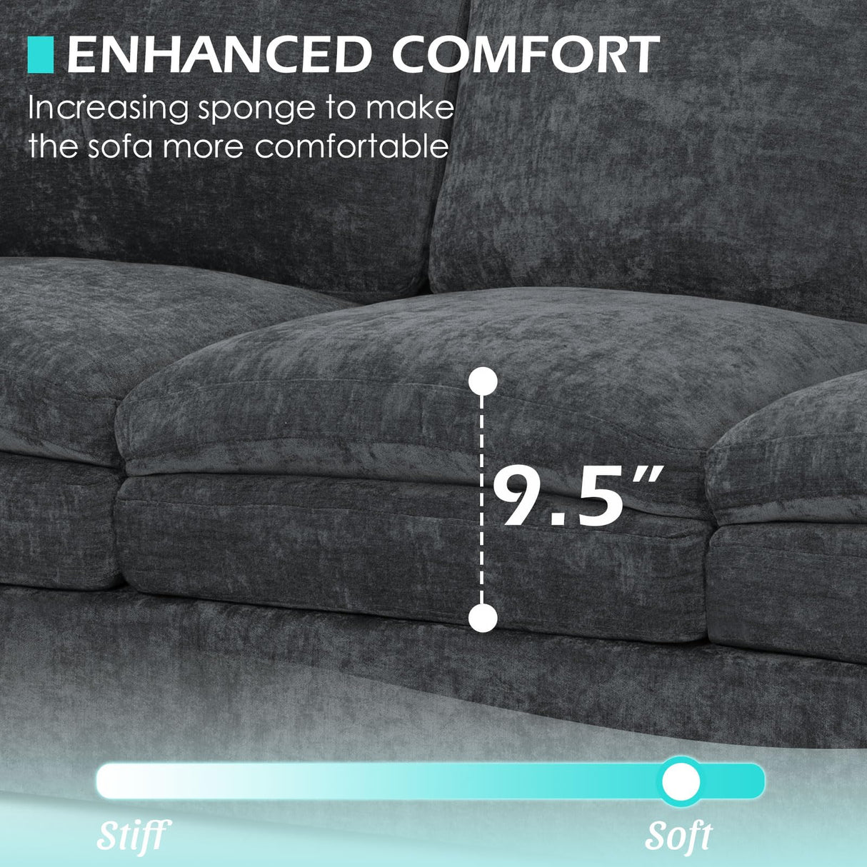 ACMEASE 69” Chenille Loveseat Sofa w/Arm Pillows, Upholstered 2-Seater Sofa w/Comfortable Back Cushions, Modern 2 Seats Couch w/High-Density Foam for Living Room, Apartment, Office, Grey ACMEASE