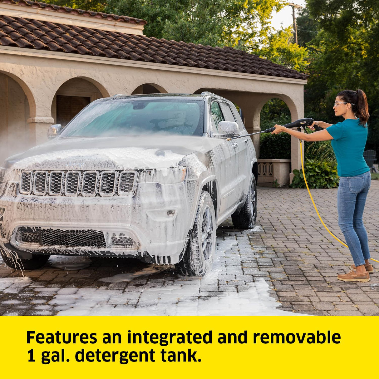 Kärcher Pressure Washer K2100PS, Max 2625 PSI, 3 Spray Nozzles, Detergent Tank, For Cars, Driveways, Siding, Patios, 2.07 max. GPM Kärcher