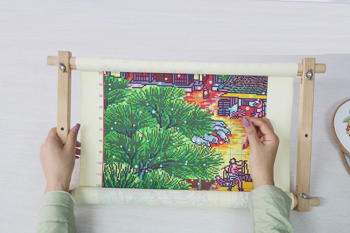 Beech Wood Tapestry Scroll Embroidery Frames, Needlepoint Cross Stitch Holder, Quilting Frames, Needlepoint Holder, Stitching Frame for Sewing, Cross Stitch, Embroidery Projects ziqianhard