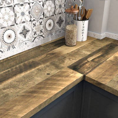 WESTICK Brown Wood Wallpaper Peel and Stick Wood Contact Paper for Cabinets Countertops Waterproof Wooden Wall Paper Decorative Vinyl Countertop Wood