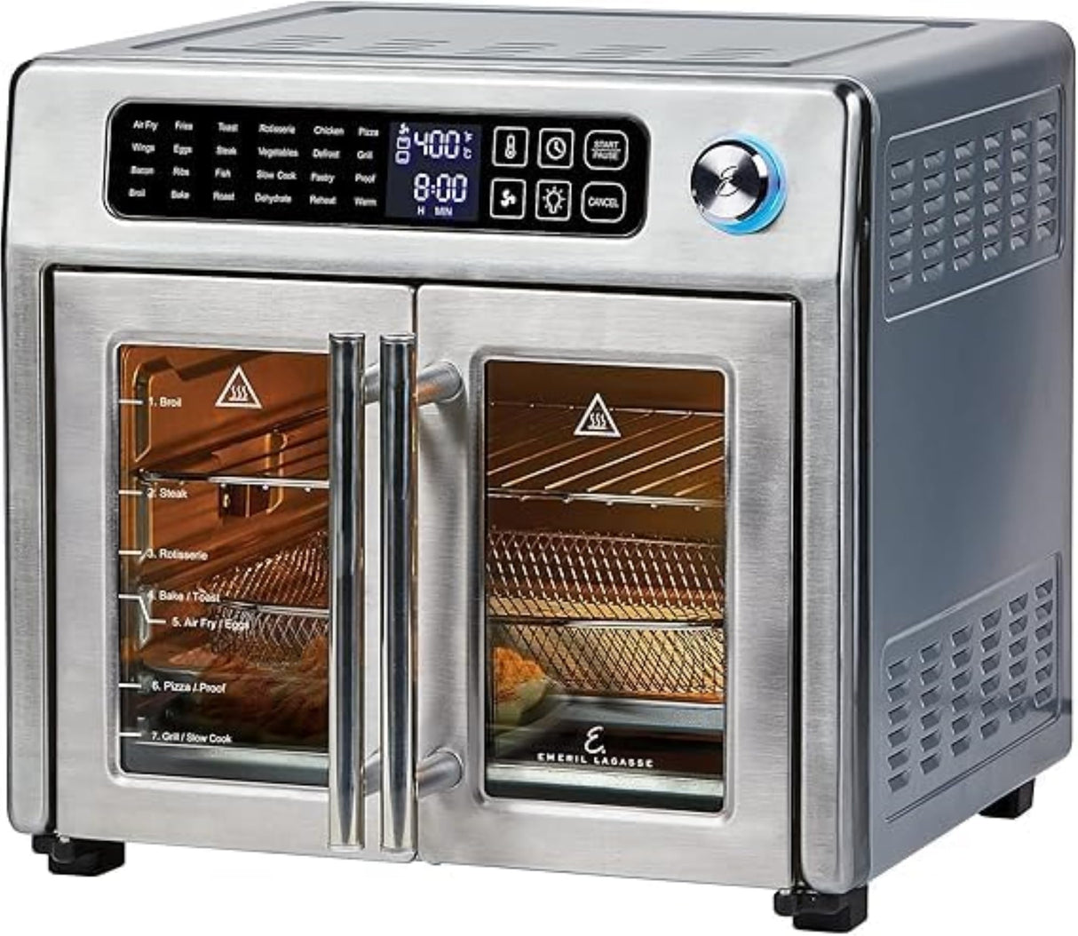 Emeril Lagasse 26 QT Extra Large Air Fryer, Convection Toaster Oven with French Doors, Stainless Steel Emeril Lagasse