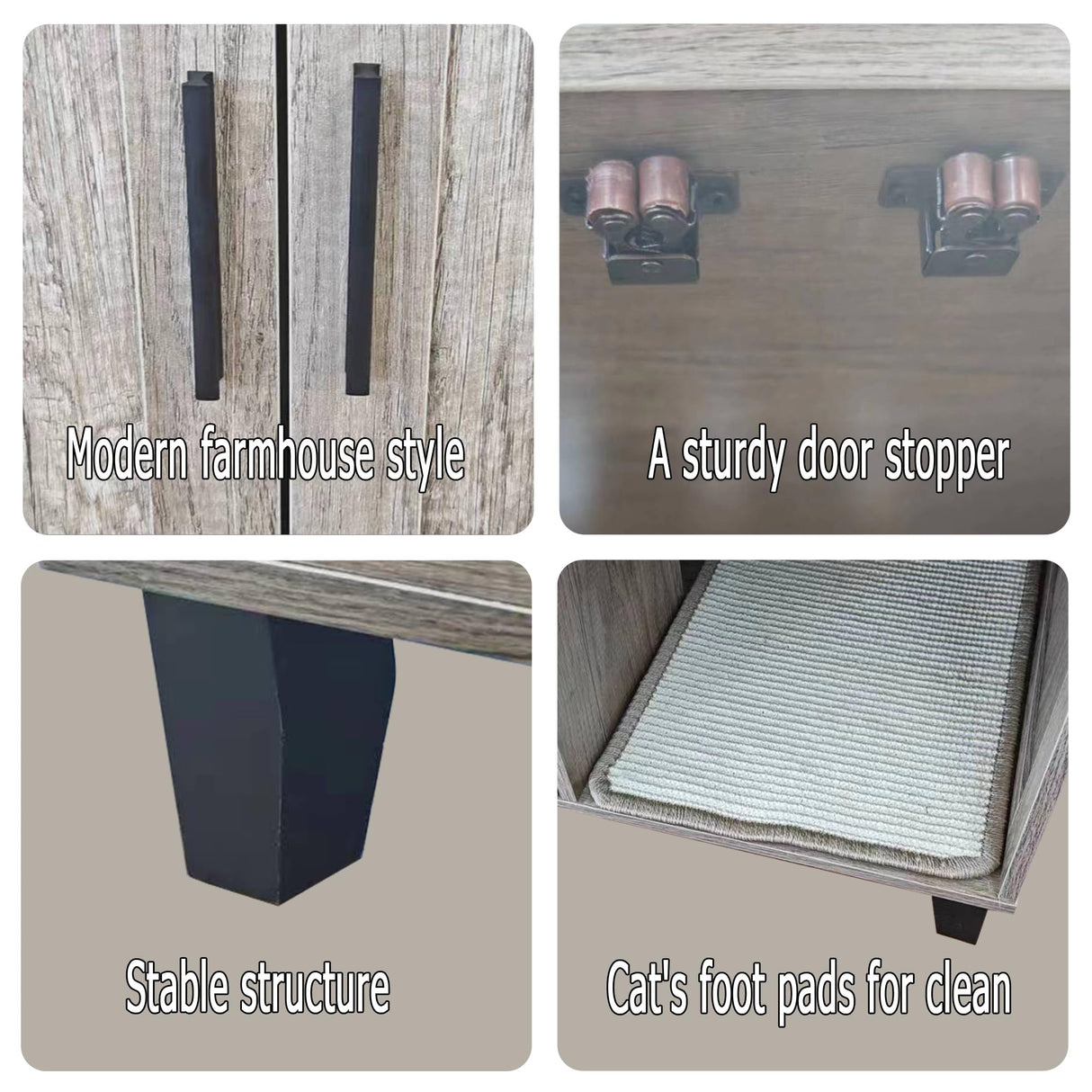 TaoHFE Hidden Cat Litter Box Enclosure Furniture with Cats Scratch Pad Farmhouse Enclosed Cat Litter Boxes Cabinet Furniture with Doors Wooden Indoor Cats Box House,Oak TaoHFE