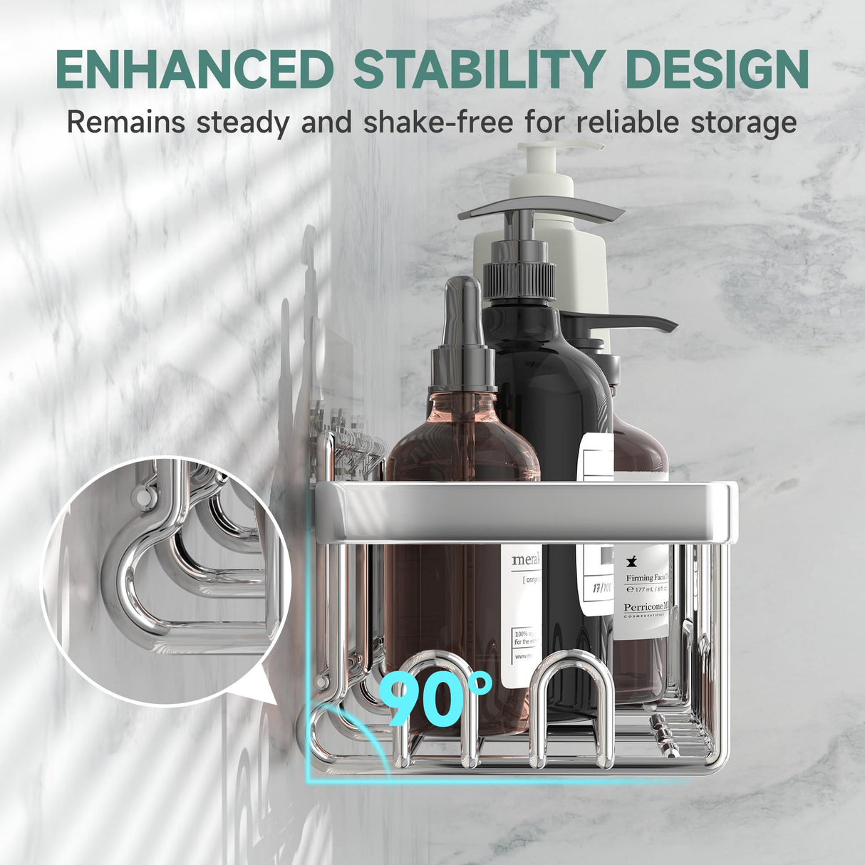 Veken Shower Caddy 6-Pack, Family Choice Award Winner, Large Wall Mounted Shower Rack, Bathroom Shelves Over Toilet, Organizer Storage Accessories with Soap Dish & Toothbrush Holder, Silver Veken