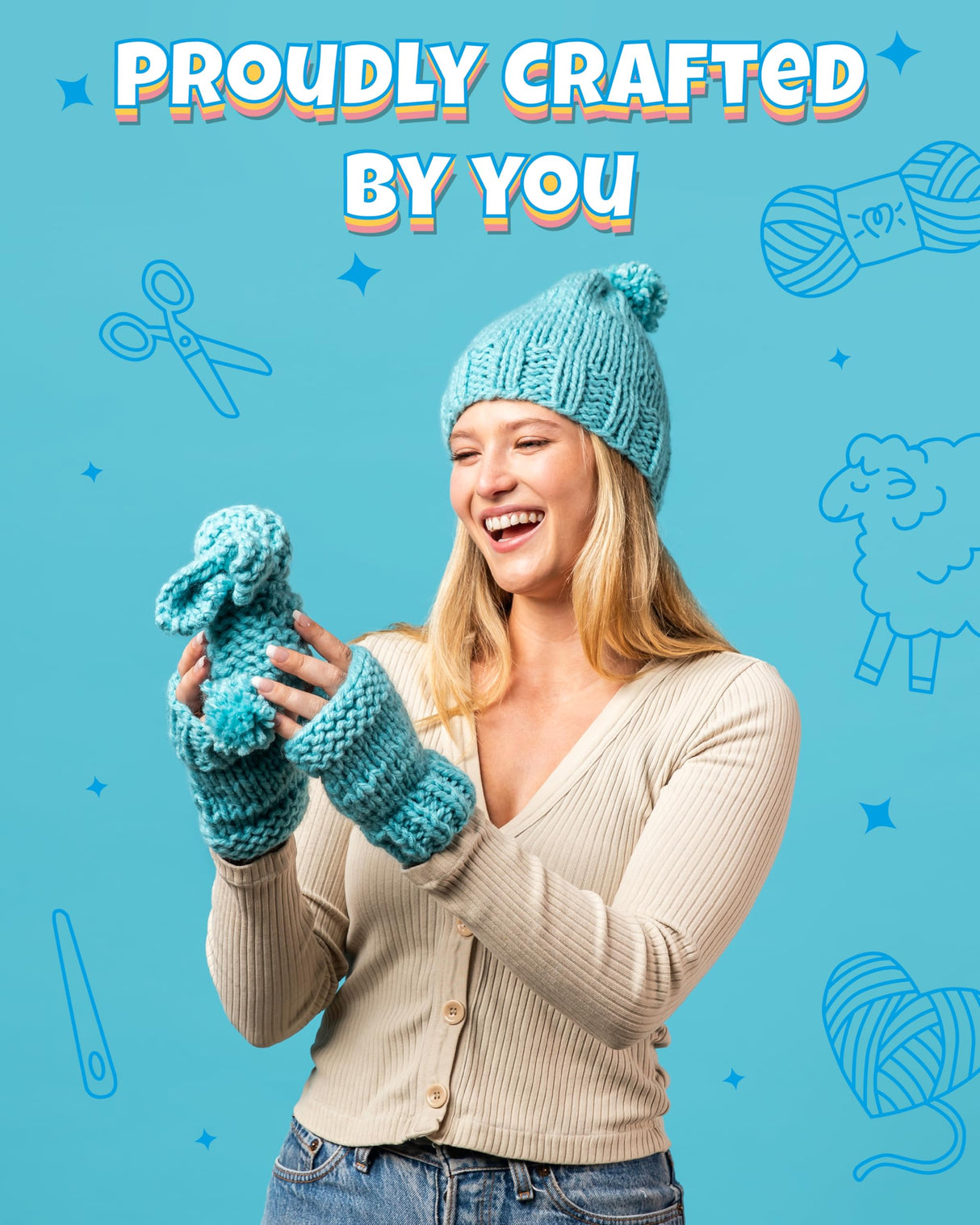 Complete Knitting Kit for Beginners - Learn to Knit Kit with Knitting Accessories Like Thick Beginner Yarn, Bamboo Needles for Beginners & More - Includes Video Tutorials & Written Guide Granny Squirrel