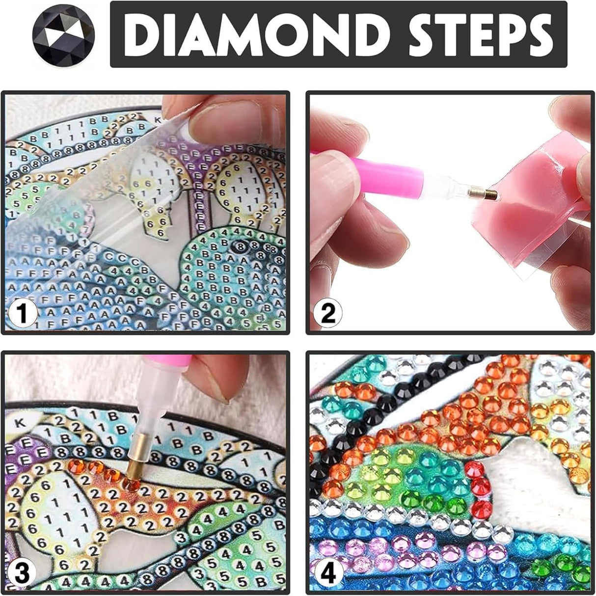 Yomiie Train House Sun Catcher Window Hanging - DIY Double Sided Diamond Painting Pendant Kit, Acrylic Diamonds Art Ornament for Front Door Sign & Indoor/Outdoor Garden Christmas Decor(8x8 inch) Yomiie