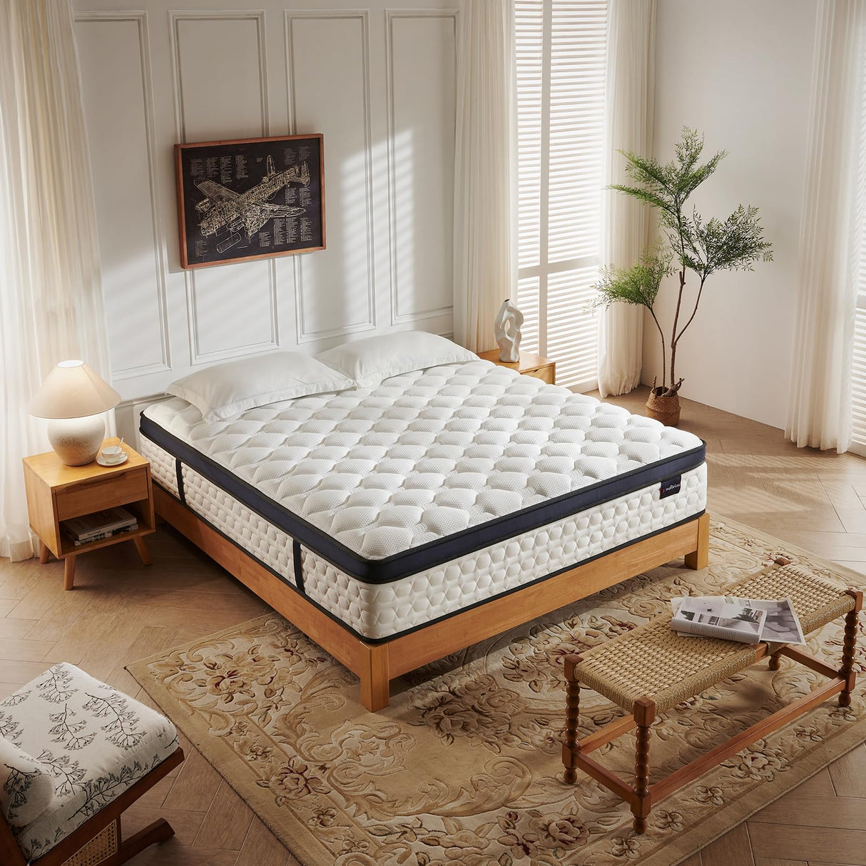 KauRelax 14 Inch King Size Mattress, Gel Memory Foam Mattresses,Hybrid King Mattress in a Box,Motion Isolation Individually Wrapped Pocket Springs,Pressure Relief,CertiPUR-US Certified,Medium Firm KauRelax