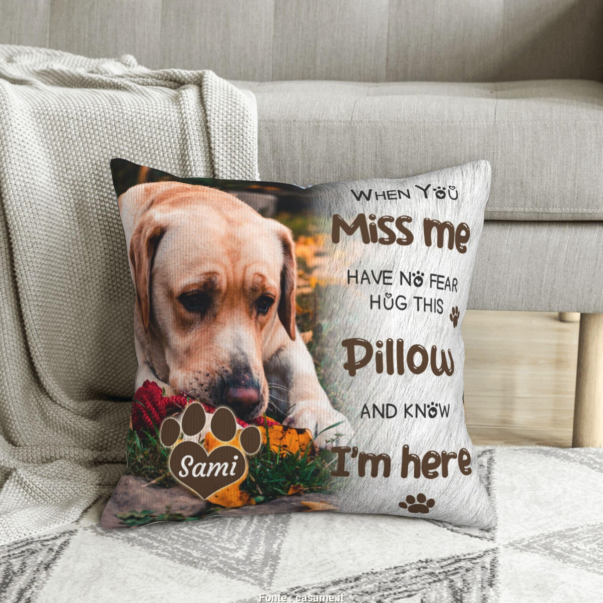 Funnylife Personalized Pet Memorial Throw Pillow with Photo Pet Memorial Gifts for Dogs Cats Loss of Dog Sympathy Gift Dog Bereavement Remembrance Picture Pillow Funnylife