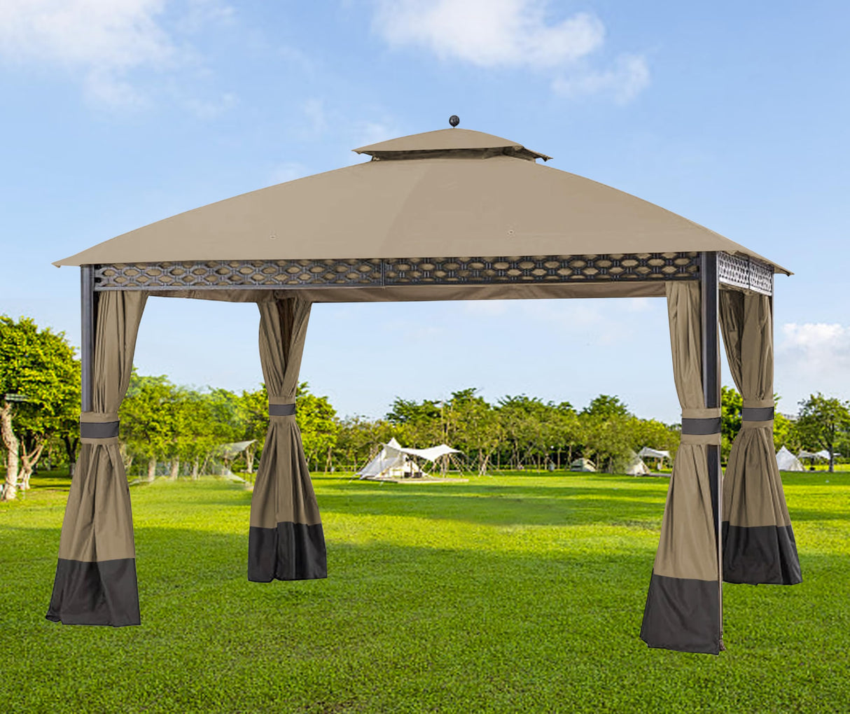 JANCANOPY Replacement Cover for 10X12Ft Oakmont Gazebo L-GZ1188PST-A,Pinehurst Gazebo L-GZ1188PST,Khaki JANCANOPY