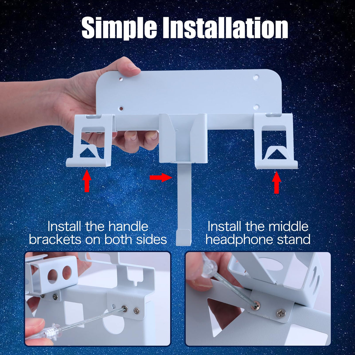 HEATFUN PS5 Slim Wall Mount Kit, Metal PS5 Slim Wall Shelf with Controller and Headphone Holder with 2-in-1 Magnetic Charging Cable - White HEATFUN