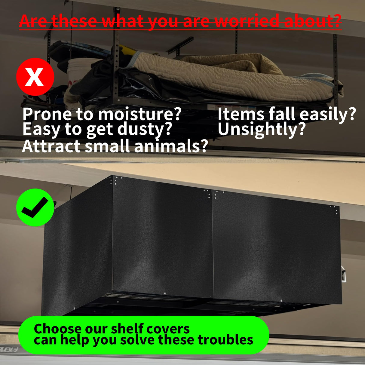 Laklinlin Ceiling Storage Racks Cover,Overhead Garage Storage Rack Cover For Adjustable Garage Storage Rack.(2 Pack) Laklinlin