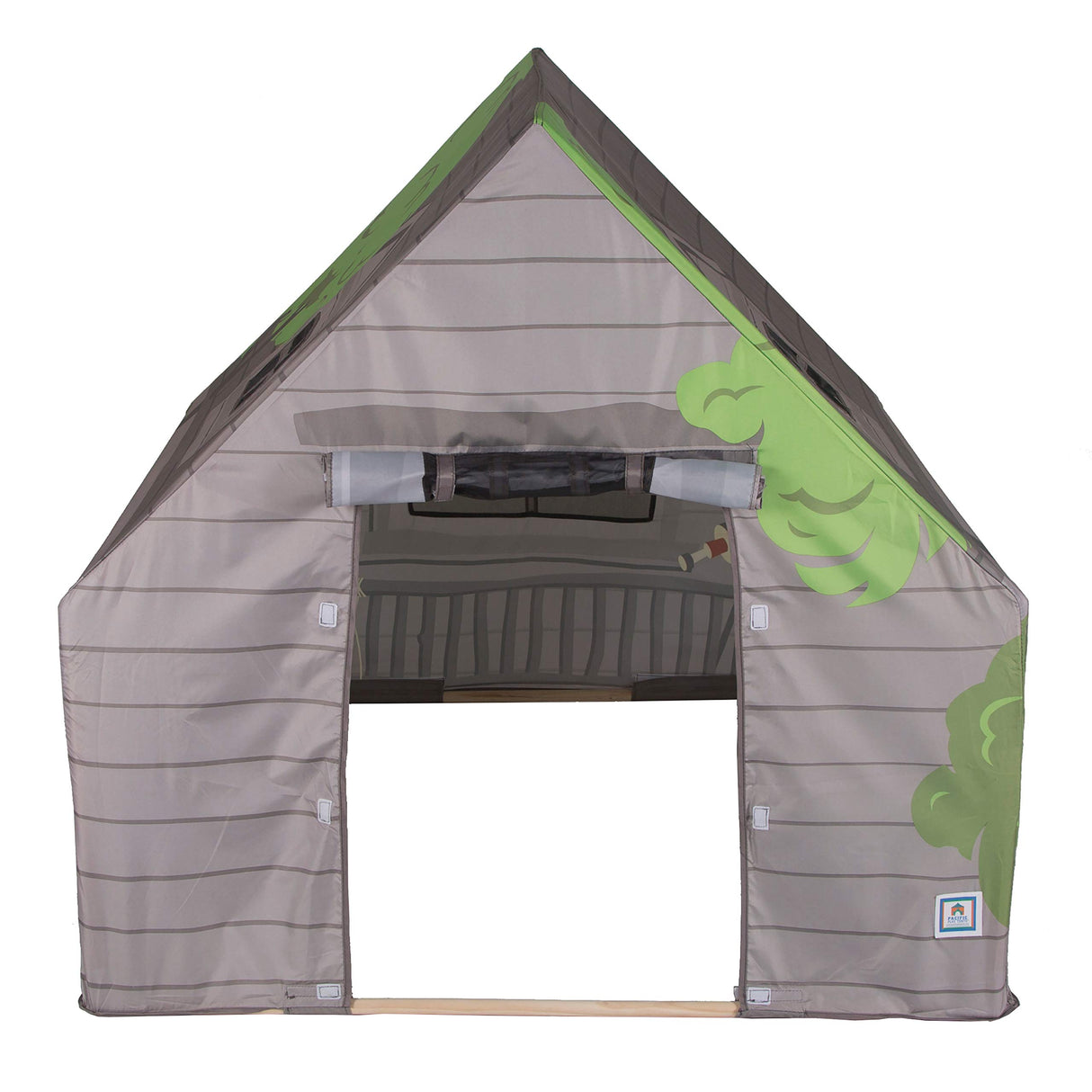 Pacific Play Tents 69790 Kids Tree House Hide-Away Wood Pole Frame Playhouse, 43" x 43" x 45", Green Pacific Play Tents